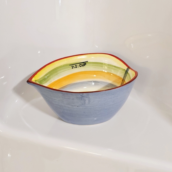 Pier 1 Imports Peacock 4 Piece Measuring Cup Set 1/4 to 1 Cup - Picture 12 of 16